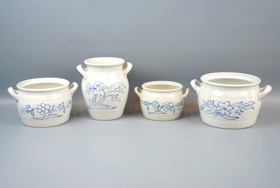 Krus, 4 st, stengods, Rörstrand.