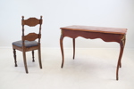 Damskrivbord och stol, trä/skinn.