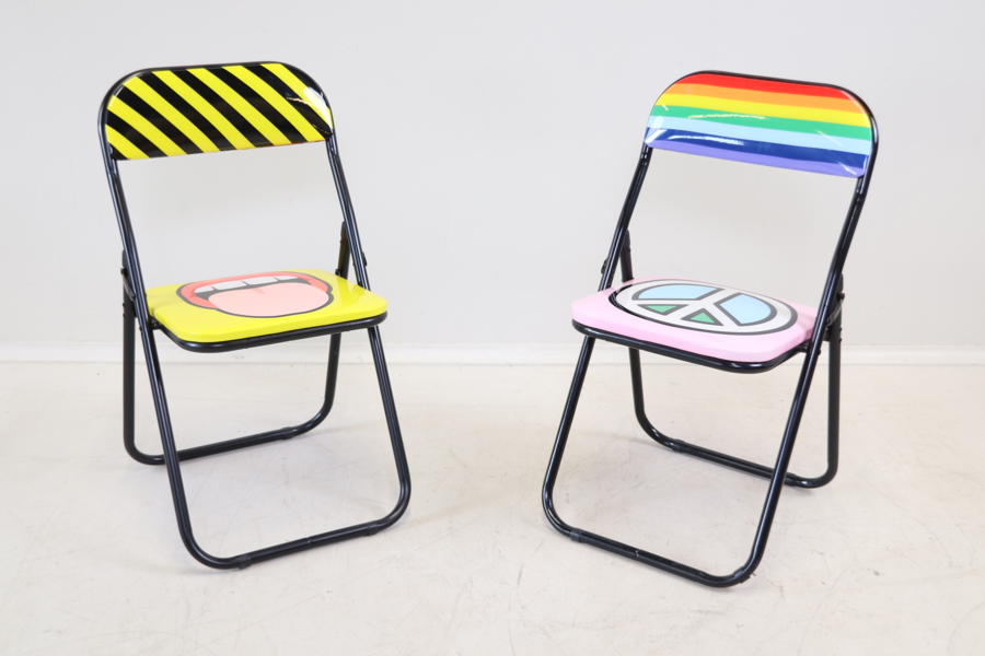 Klappstolar, 2 st, metall/plast, Job & Seletti.