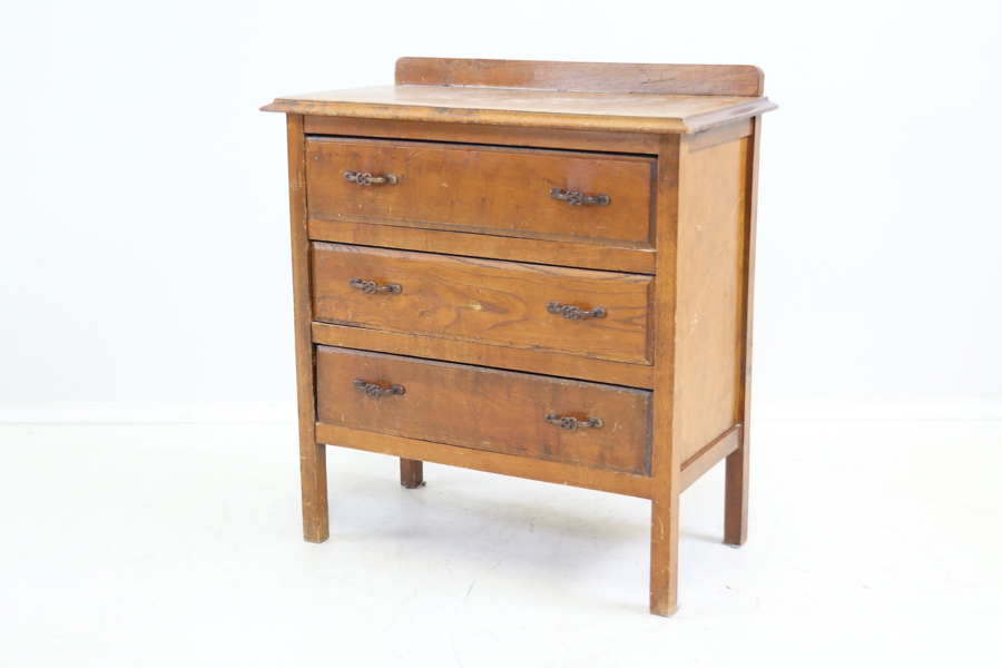 Byrå, 3 lådor, ek.