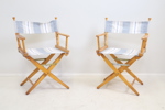Regissörsstolar, ett par, trä/textil, hopfällbara.