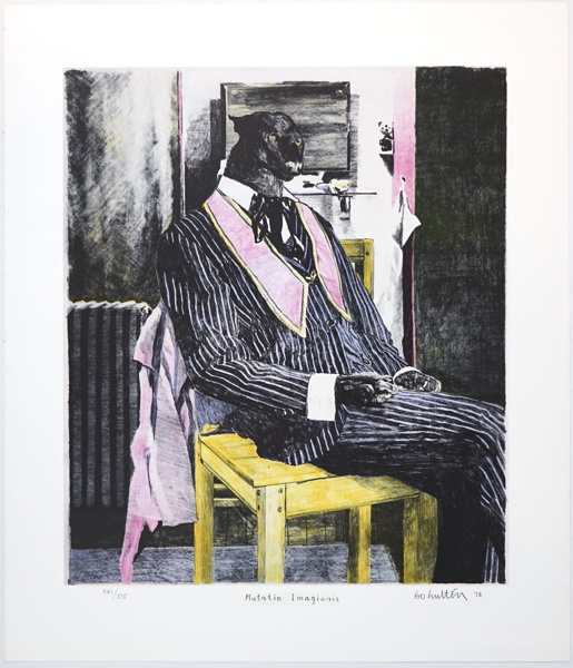 Bo Hultén, ''Mutatio Imagionis'', litografi nr. 261/375, signerad, 1978.