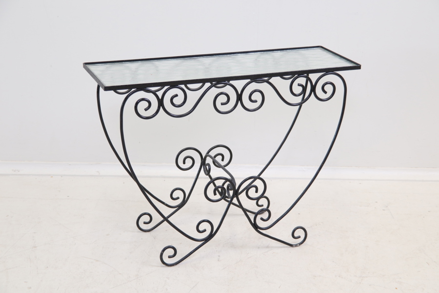 Blomsterbord, smide/glas.