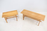 Bänkar, 2 st, furu.