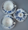 Servisdelar, 3 st, porslin, Blue Danube.