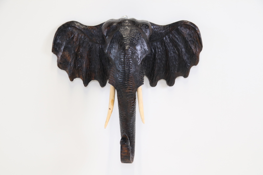 Väggdekoration, elefant, trä.