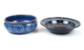 Skålfat och skål, keramik, signerade  PG, 1974.