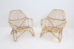 Fåtöljer, ett par, bambu/rotting.