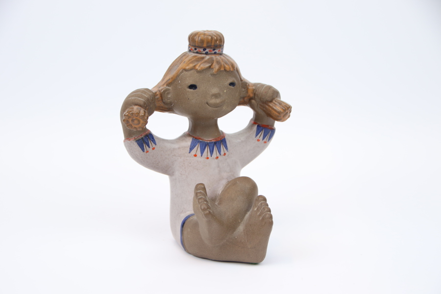 Dorothy Clough, figurin, lergods, "Linda", Upsala Ekeby.