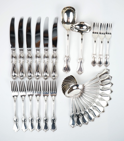 Bestickservis, 29 delar, silver, ''Olga''.