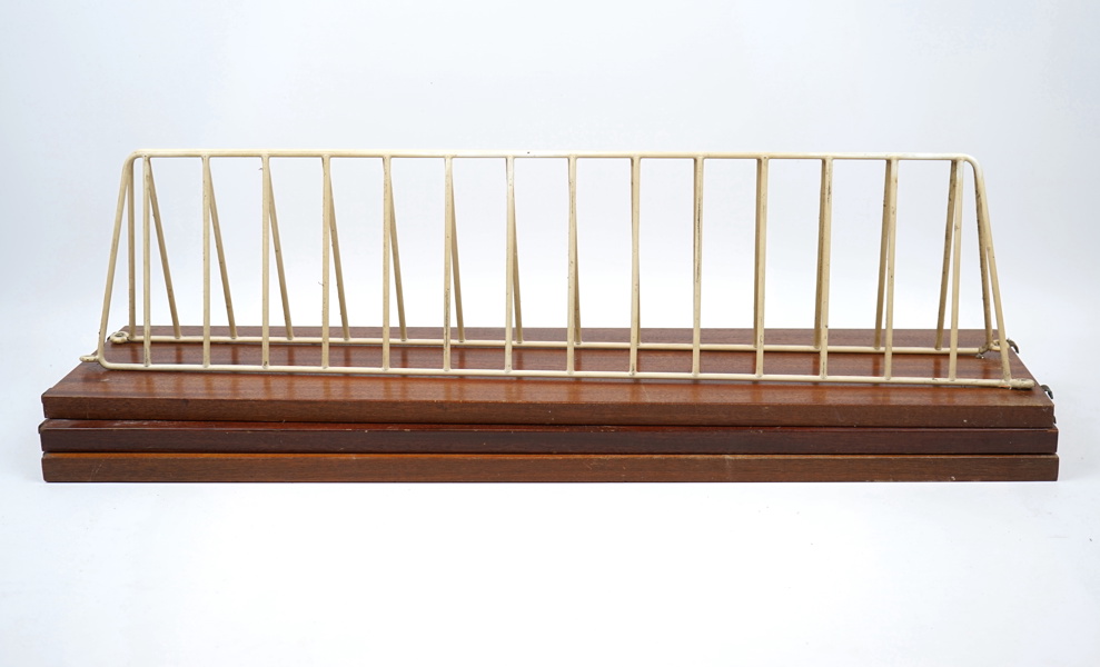 Stringhylla, 3-plan, metall/teak.