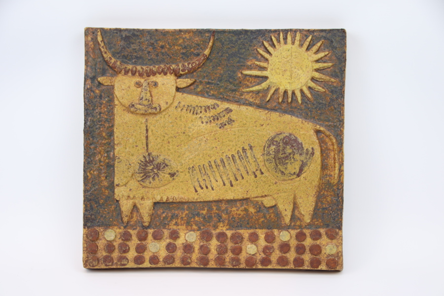 Stig Lindberg, väggrelief, stengods, Gustavsberg.