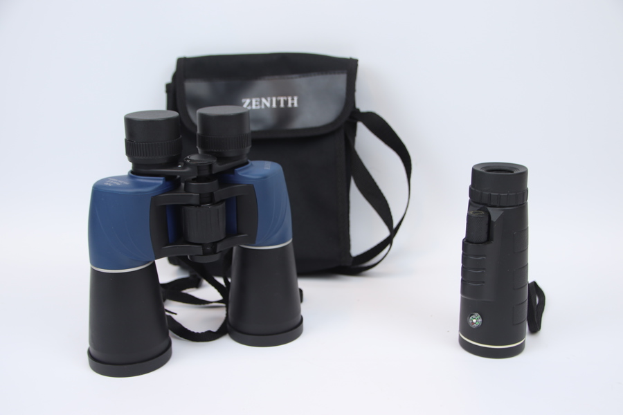 Kikare, 2 st, 7x50 och 40x60, bl.a Zenith.