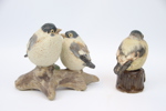 Gunnar Hansson, figuriner, 2 st, fåglar, keramik.