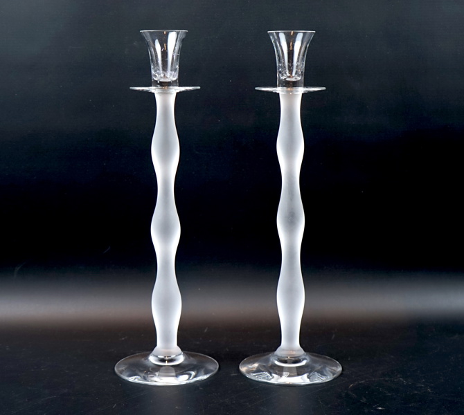 Anne Nilsson, ljusstakar, ett par, glas, ''Celeste'', Orrefors.