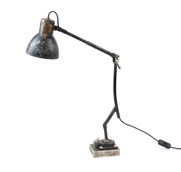Skrivbordslampa, metall, Svenskt Express Fabrikat.
