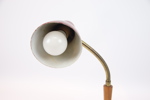 Skrivbordslampa, metall/teak, ställbar, KLK, 1900-tal.