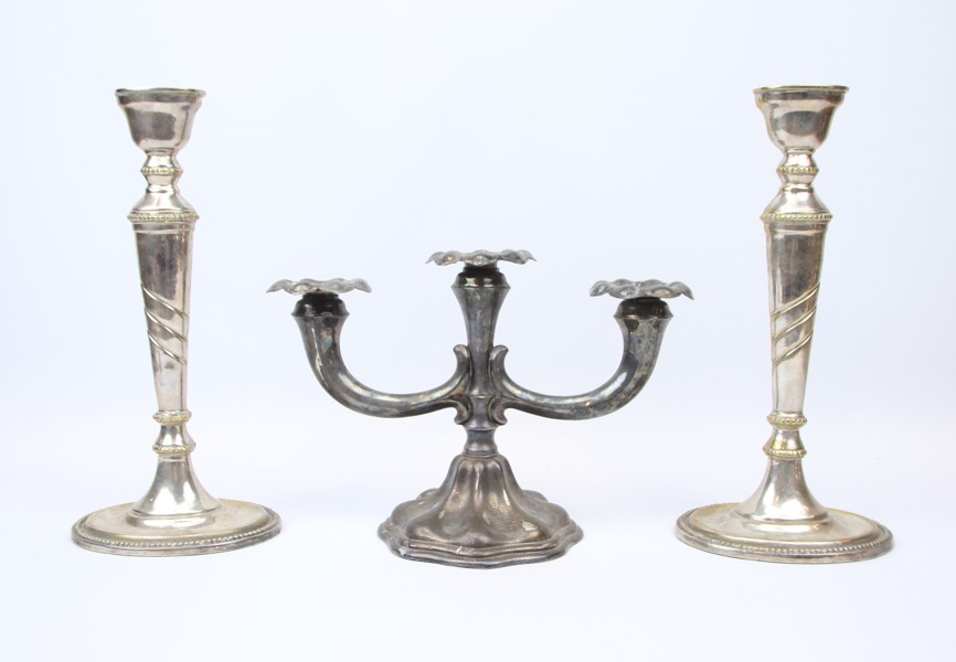 Ljusstakar, 2+1 st, nysilver,