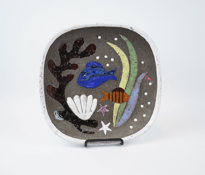 Anna-Lisa Thomson, väggfat, stengods, ''Havsflora'', Upsala Ekeby.