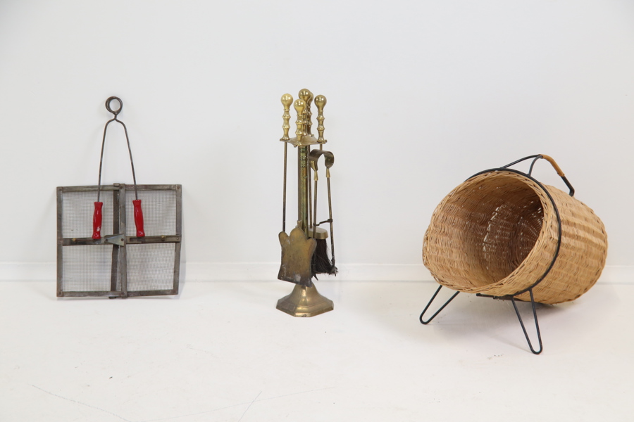 Brastillbehör, 3 st, metall/rotting.