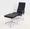 Charles & Ray Eames, snurrstol med fotpall, justerbar, metall/skinn, "EA-222", Vitra.