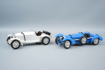Modellbilar, 2 st, Mercedes Benz SSKL 1931 och Bugatti Type 59 1934, 1/18, Burago.