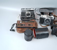 Kameror samt tillbehör, 11 delar, bl.a Kodak.