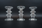 Timo Sarpaneva, ljusstakar, 3 st, glas, "Festivo", Iittala, Finland.
