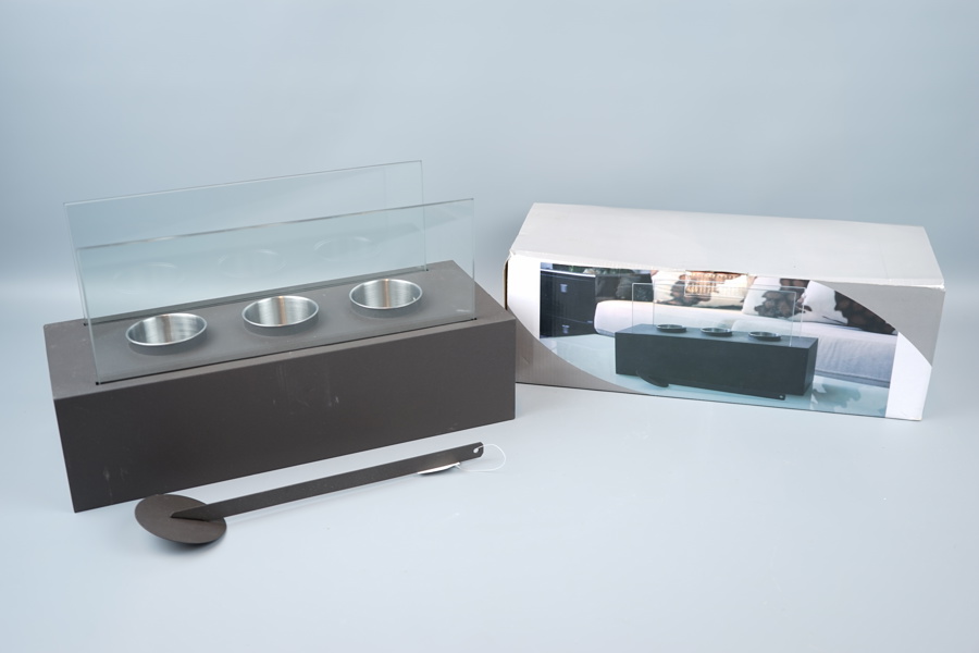 Bordslykta för bioetanol, metall/glas.