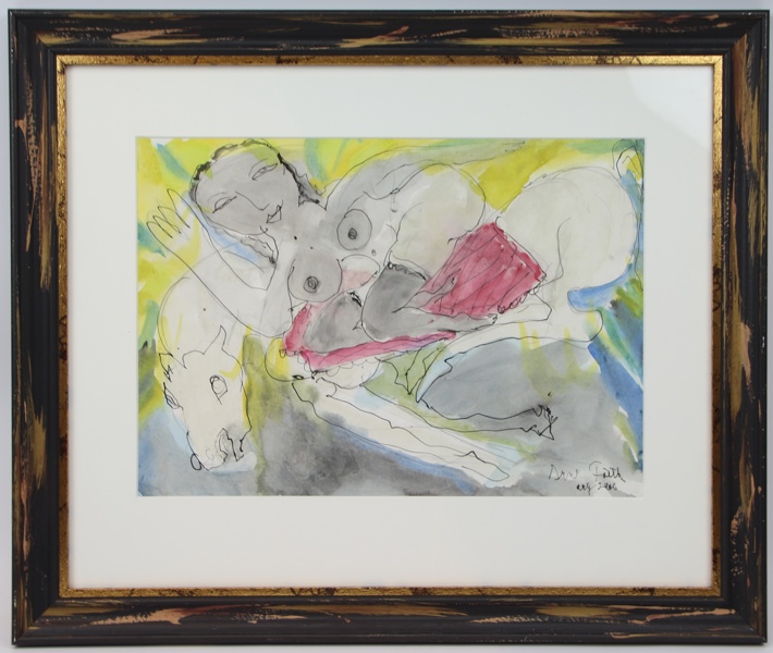 Arne Fälth, blandteknik. signerad, daterad augusti 2000.