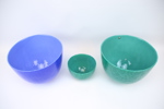 Eva Englund, skålar, 3 st, glas, "Indigo" och "Malakit", Målerås.
