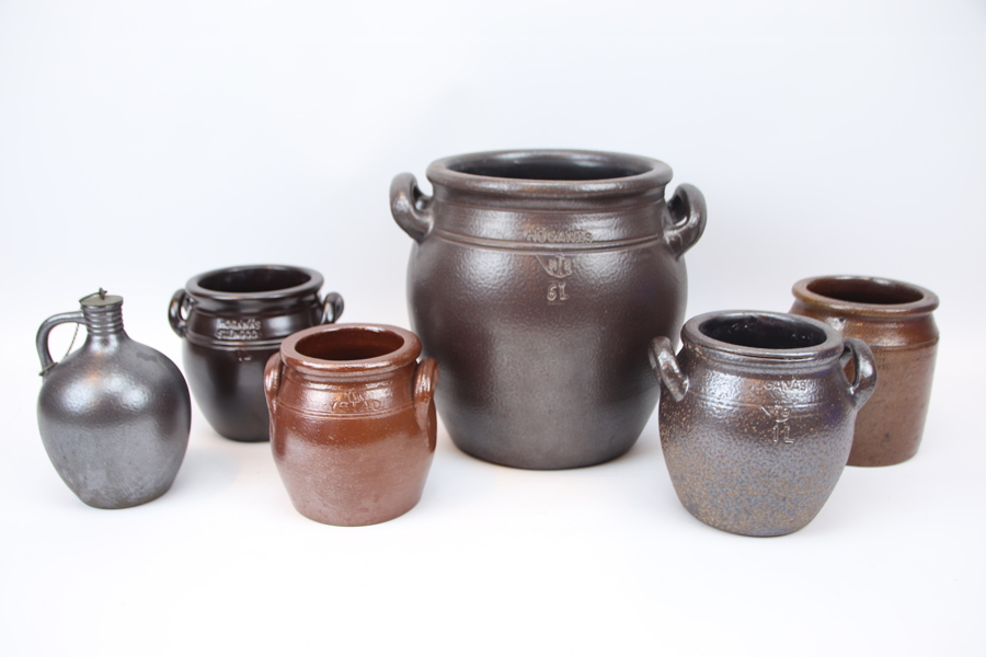 Krus, 6 st, stengods/keramik, Höganäs och Ystad.