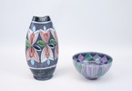 Vas och skål, keramik, Tilgmans.