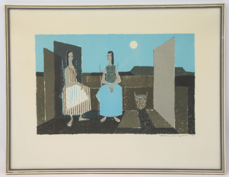 Fabian Lundqvist, litografi, signerad, daterad -61.