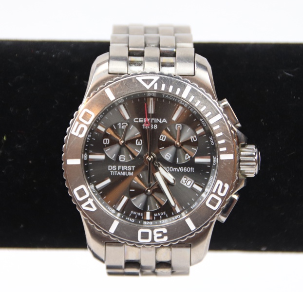 Certina DS FIRST TITANIUM, armbandsur, chronograph, quartz.