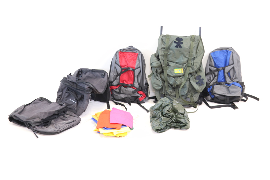 Ryggsäckar, cykelväskor m.m, 7 delar.