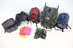 Ryggsäckar, cykelväskor m.m, 7 delar.