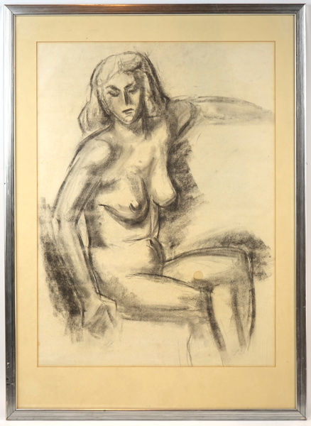 Jules Schyl, blyerts, monogramsignerad.