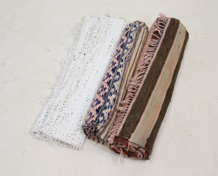 Trasmattor, 3 st, textil.