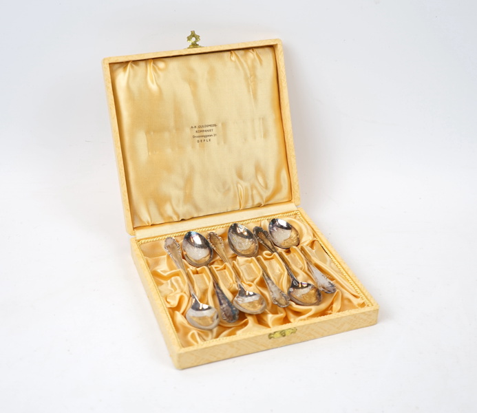 Kaffeskedar, 6 delar, silver, ''Haga''.