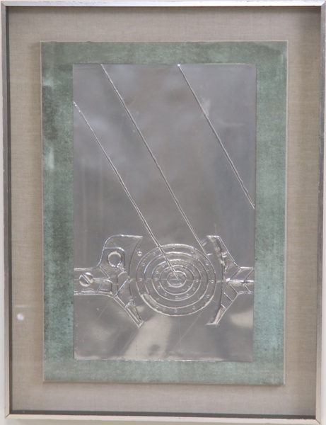 Gino Scarpa, komposition, gravyrlitografi med metallprägling nr 22/90, signerad.