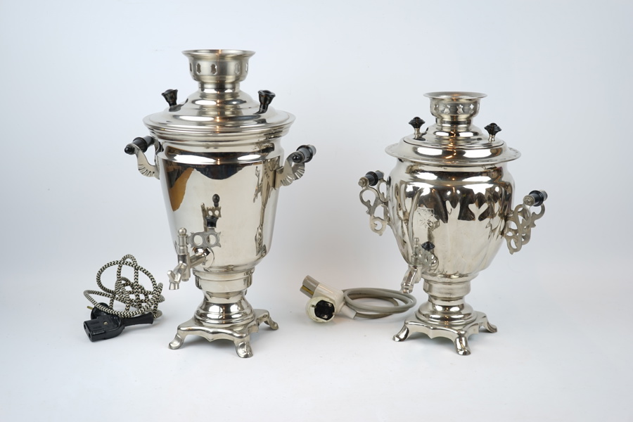 Samovarer, 2 st, metall.