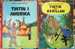 Tintin, seriealbum, 12 st, varav 2 st 1:a upplaga.