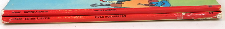 Tintin, seriealbum, 12 st, varav 2 st 1:a upplaga.