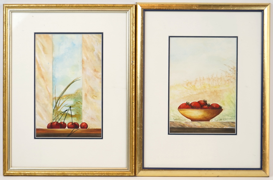 Oidentifierad konstnär, akvarell, 2 st, signerade R. Lesniewicz.