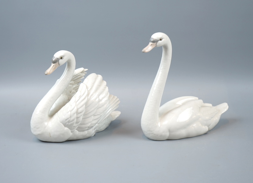 Figuriner, svanar, 2 st, porslin, Lladro.