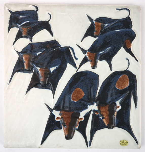 Gösta Millberg, väggrelief, keramik, Rörstrand.