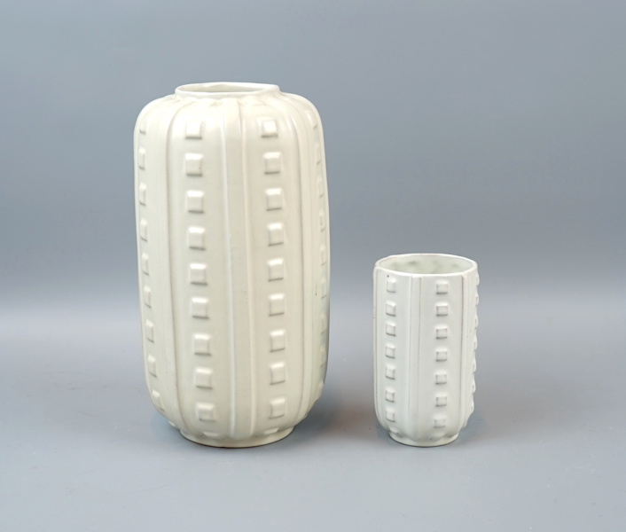 Vaser, 2 st, keramik, Örjan Keramik, 1940/50-tal.