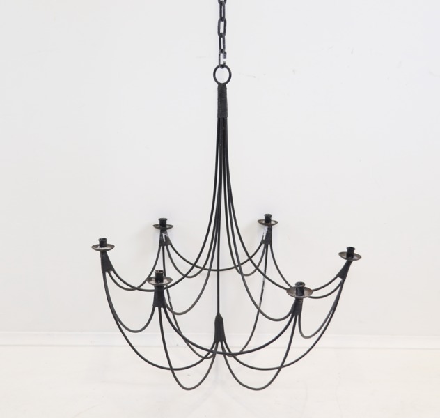 Ljuskrona, för 6 ljus, smide.