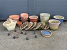 Krukor m.m, ett parti, keramik/trä/metall.